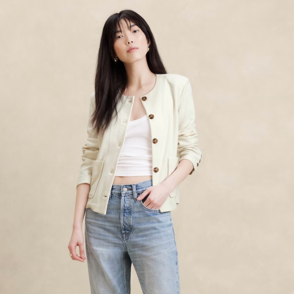 Collarless Banana Republic Jacket